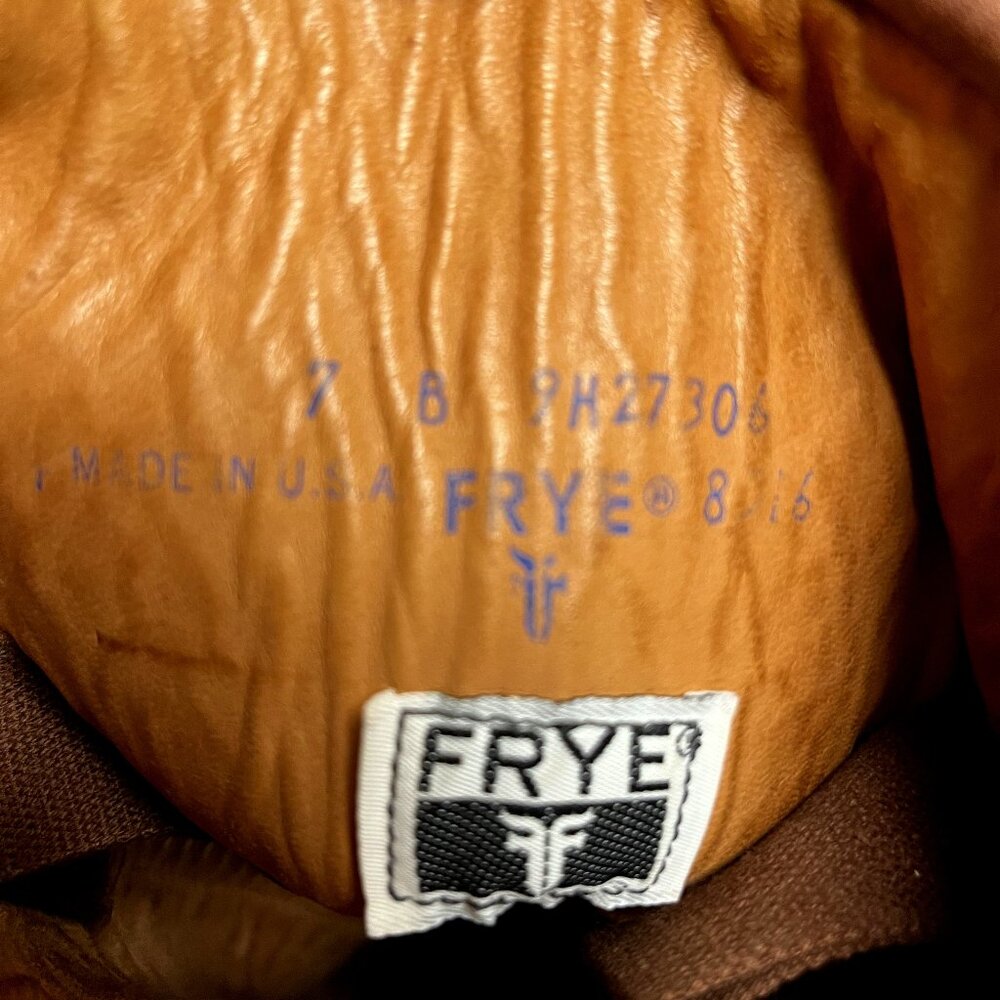 Vintage Frye Campus Cuff Tall Pull-On Camel/Tan Leather Boots Women's Size 7